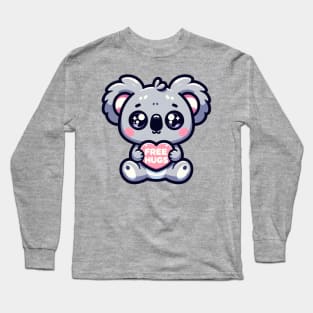 Cute kwaii koala gives free hugs - Valentine's day Long Sleeve T-Shirt